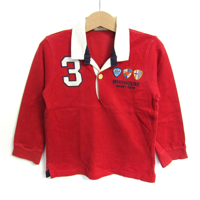 ミキハウス新品豪華ポロシャツ　長袖　襟付きサーカス　チェックプッチー君100cm ミキハウス新品豪華ポロシャツ 長袖 襟付きサーカス チェックプッチー