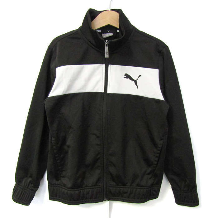 PUMA ジャージ ジャケット M ブラック/ホワイト 90s PUMA プーマ トラックジャケット ブラック×ホワイト XS相当