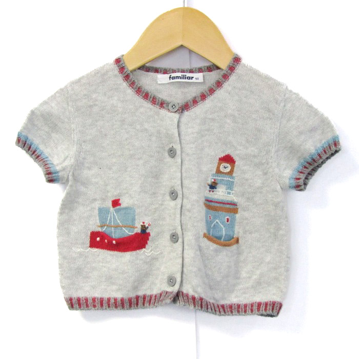 ファミリア　カーディガン　リボン　くま　新作　familiar ファミリア カーディガン リボン くま 新作 familiar familiar（ニット