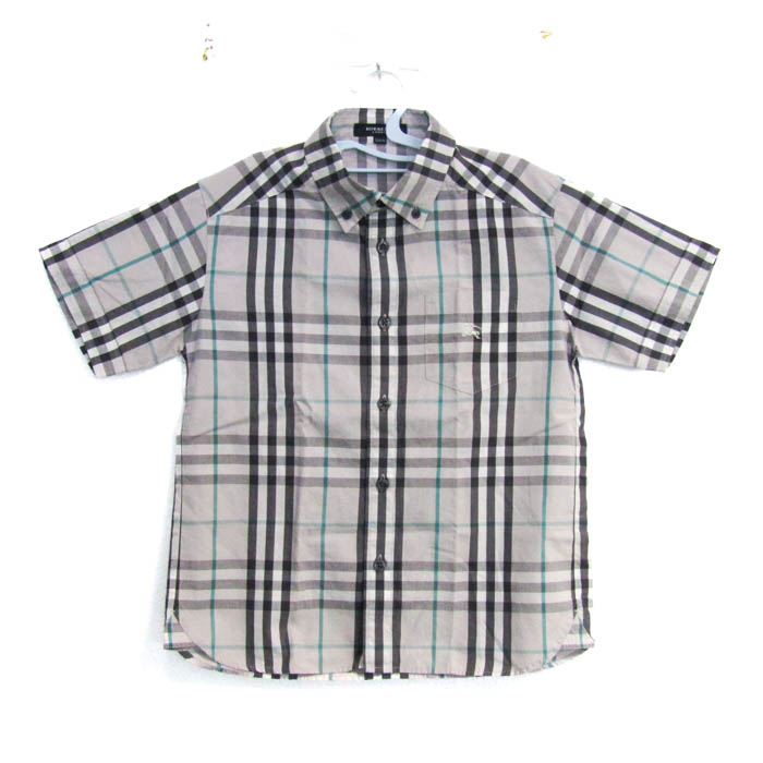 Burberry チェック柄 半袖　シャツ BURBERRY】【トップス】バーバリー『チェック柄 半袖ボタン