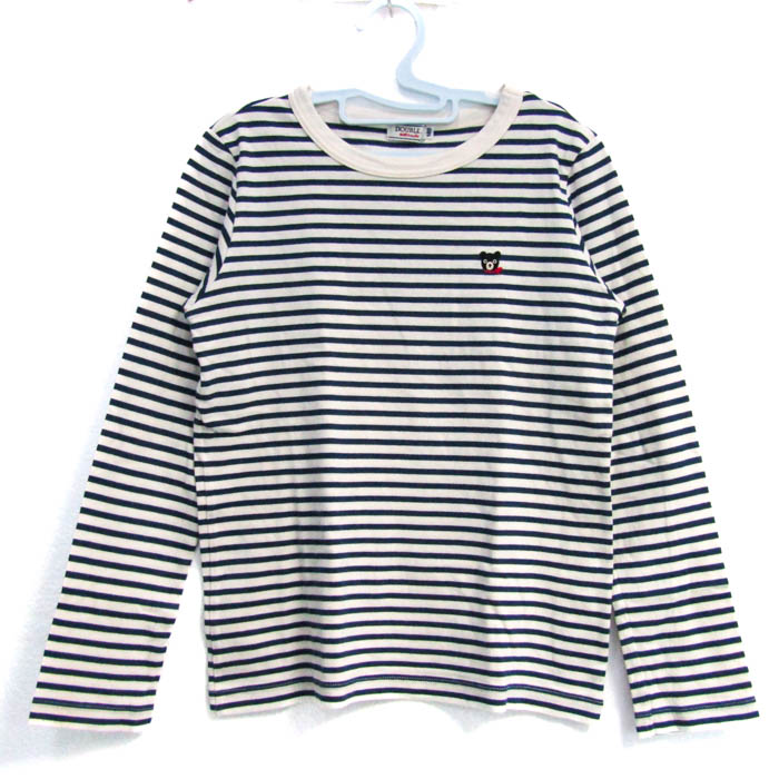 ミキハウス 長袖Tシャツ コットン100% ダブルビー トップス 白 ミキハウス 長袖Tシャツ コットン100% ダブルビー トップス 白