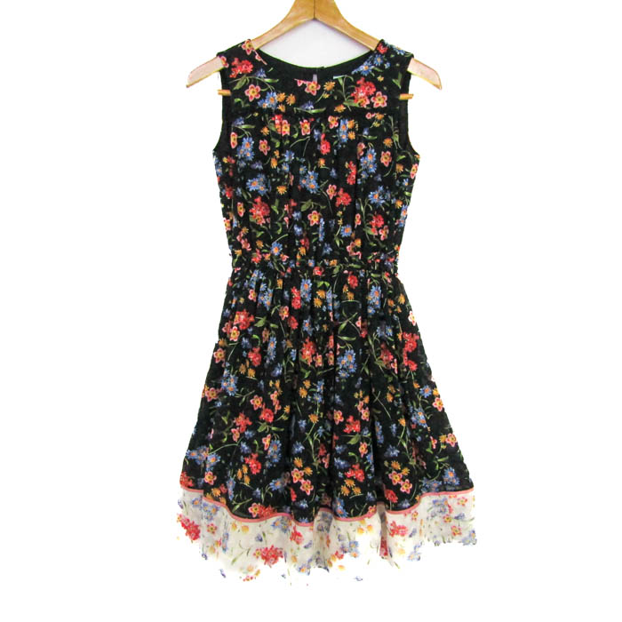 【美品】TOCCA トッカ　ノースリーブワンピース　ネイビー　160 トッカ ワンピース ノースリーブ 花柄 ブランド トップス キッズ