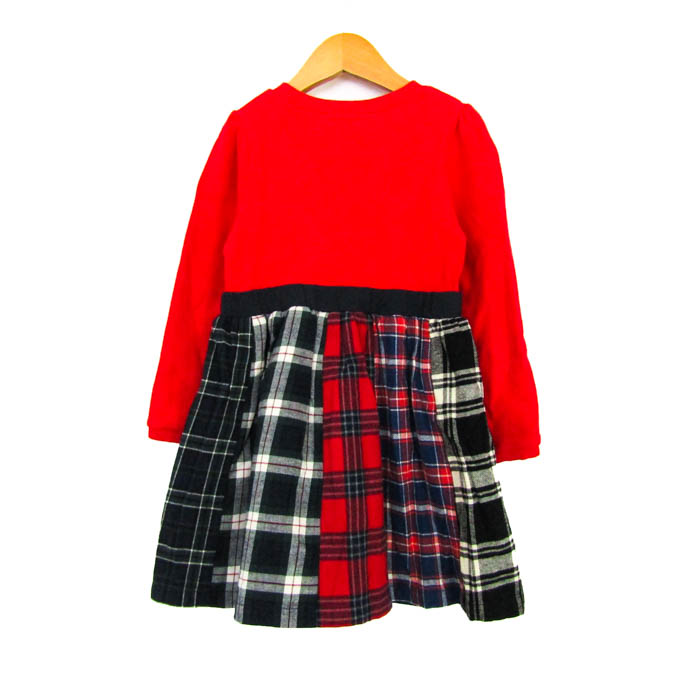 【新品タグ付き】ミキハウス ワンピース [ミキハウス] ワンピース 長袖 襟付き くま チェック 女の子 ベビー キッズ 子供服 13-1901-571 くま ニット帽 ベビー