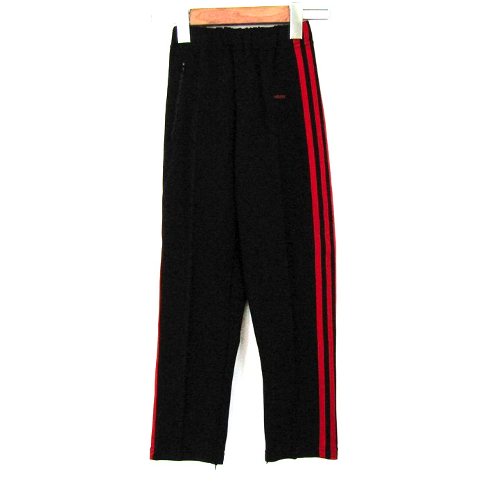 adidas アディダス デサント製 ジャージ下 紺×赤 S 80's