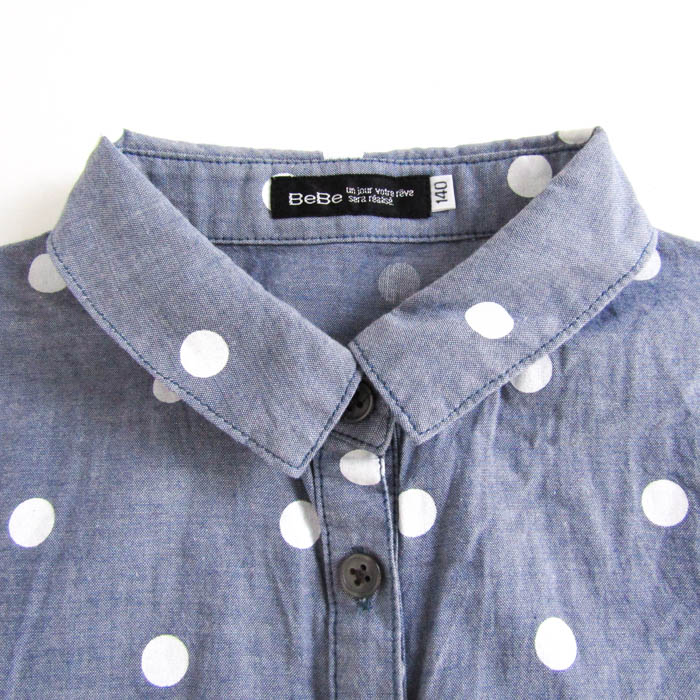 べべ シャツワンピース トップス 半袖 ドット柄 キッズ 女の子用