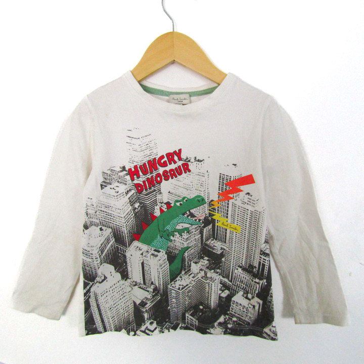 ポールスミスジュニア 長袖Tシャツ トップス ロンT 恐竜 コットン