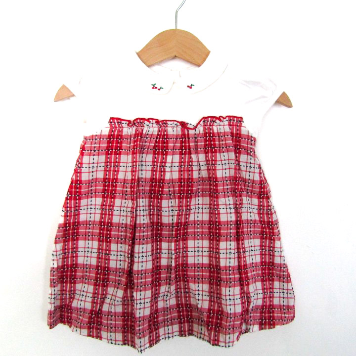 120の通販 ベビー・キッズ ファミリア familiar チェック柄 半袖ワンピース