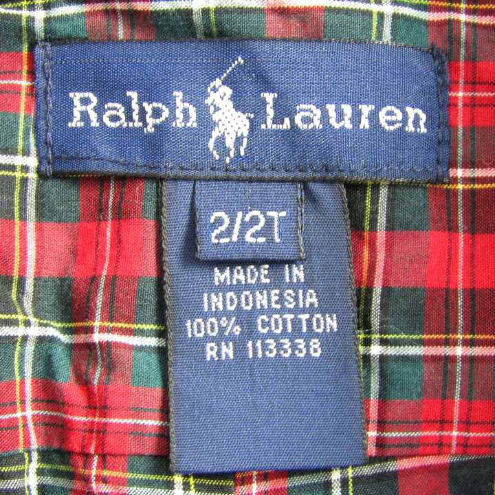 ラルフローレン 長袖シャツ トップス ボタンダウン チェック柄