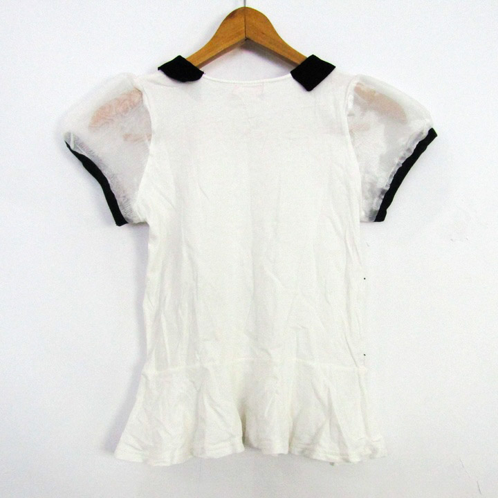メゾピアノ 半袖Tシャツ トップス 襟付き シアー キッズ 女の子用 M