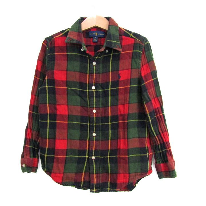 【美品】RALPH LAUREN チェックシャツ　　160㎝　150㎝　⑭ ラルフローレン 長袖シャツ トップス チェック柄 キッズ 男の子用 6