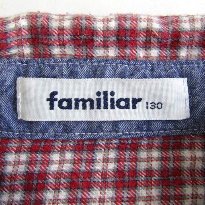 familiar ファミリア　チェック柄長袖シャツ ファミリア 長袖シャツ トップス チェック柄 キッズ 男の子用 130