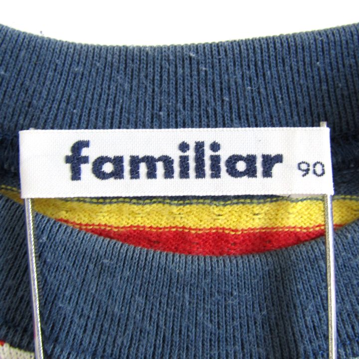 ファミリア 半袖Tシャツ トップス ボーダー柄 肩スナップ ベビー