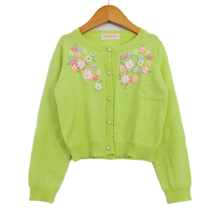 メゾピアノ カーディガン トップス 長袖 花柄 キッズ 女の子用 M(110