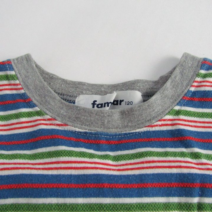 used ファミリア　半袖シャツ　120 ファミリア 長袖シャツ 120cm キッズ 男児 グリーン×白中古新