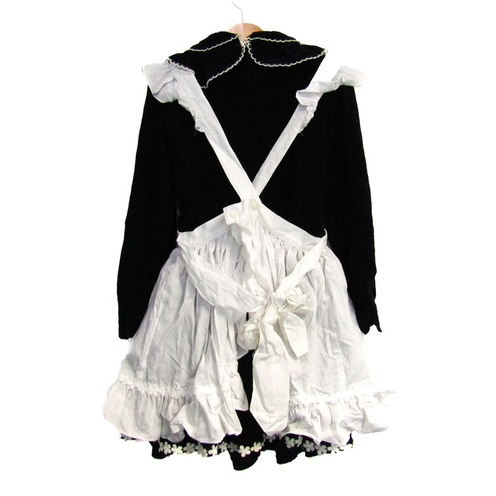 メゾピアノ ワンピース トップス 長袖 レース メイド エプロン付き