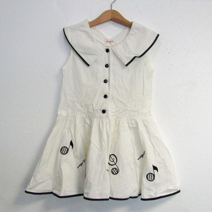 メゾピアノ ノースリーブワンピース 音符柄 トップス キッズ