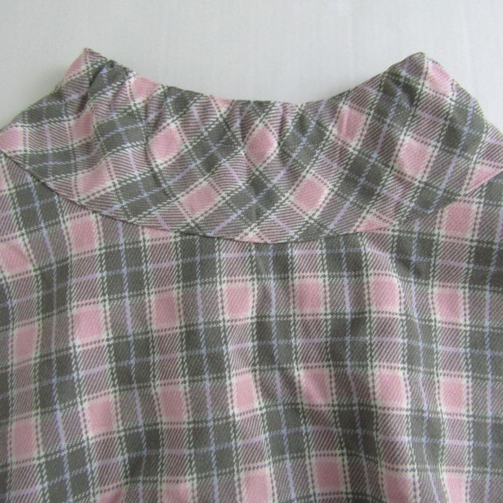 メゾピアノ フレアスカート チェック柄 ウール混 ボトムス 記名