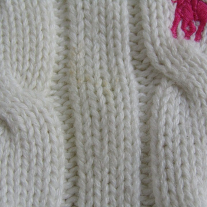 最終お値下げ【新品未使用タグ付き】ラルフローレン ホワイト半袖コットンニット S ラルフローレン セーター トップス 長袖 ケーブルニット キッズ