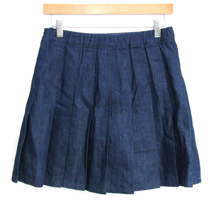 未使用　mezzo piano メゾピアノ　デニム　スカート160cm キッズ メゾピアノ スカート ボトムス プリーツ デニム キッズ 女の子用 L(160