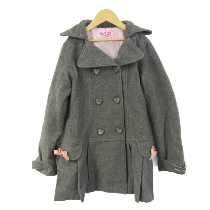 Mezzo Piano グレー 中綿コート フード付き フェイクファーつき