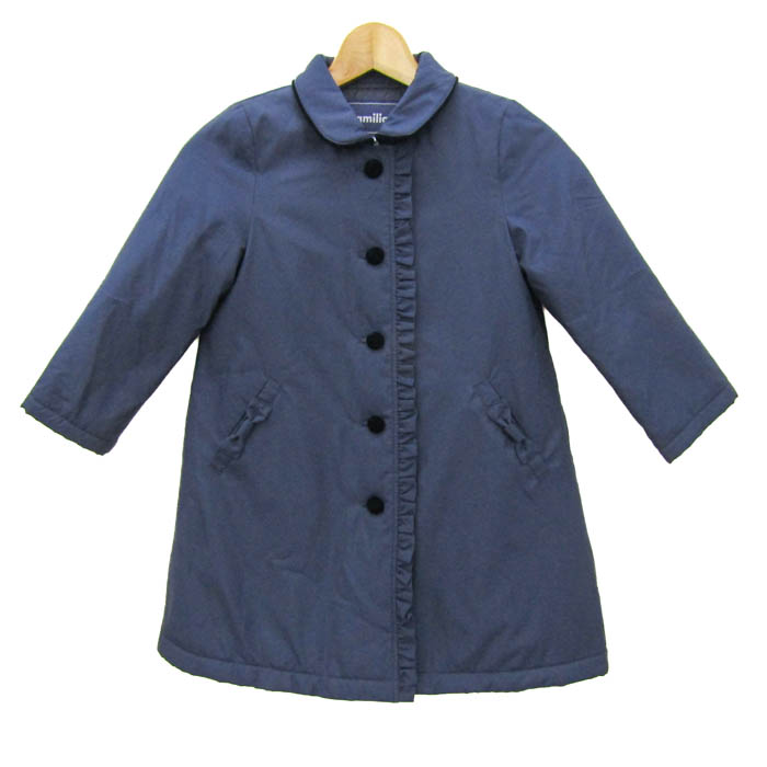 ファミリア ステンカラーコート アウター フリル キッズ 女の子用 120
