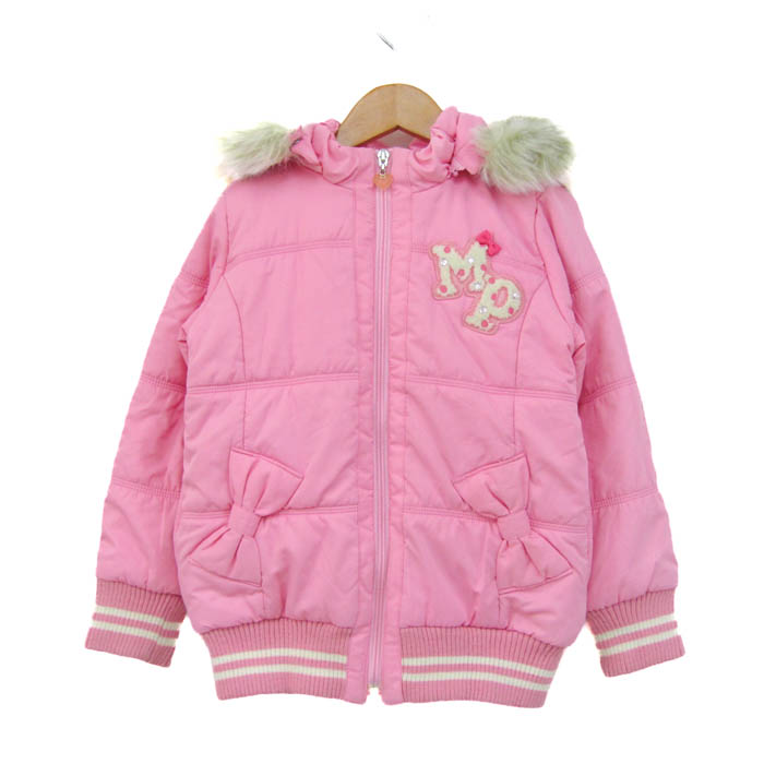 mezzo piano ファー付中綿コート120 メゾピアノ 中綿ジャケット ジャンパー アウター ファーフード キッズ