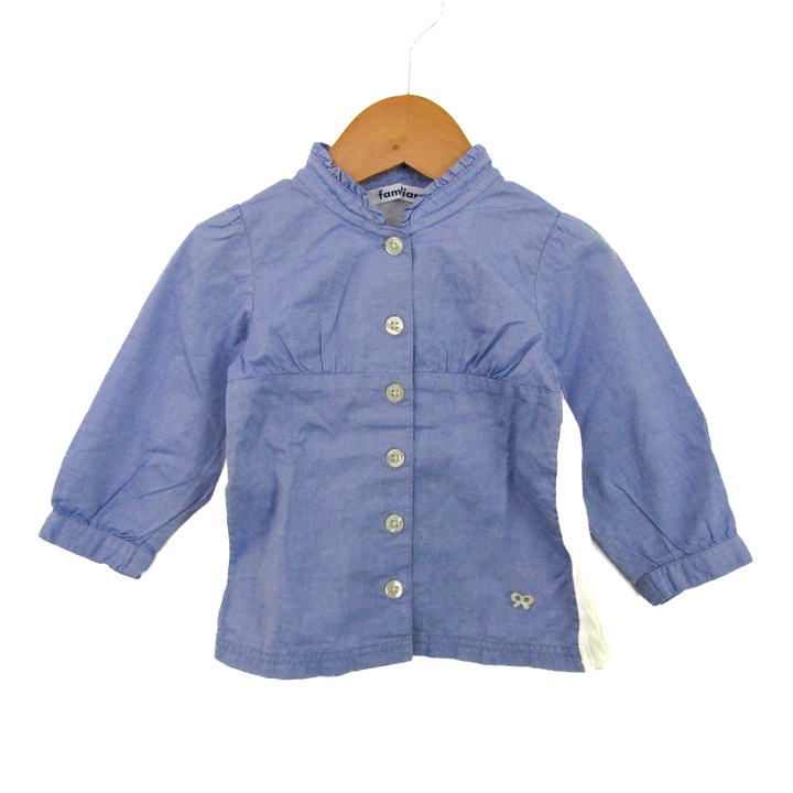 ファミリア ステンカラーコート アウター フリル キッズ 女の子用 120