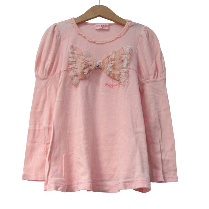 メゾピアノ 長袖Tシャツ トップス チュールリボン キッズ 女の子用