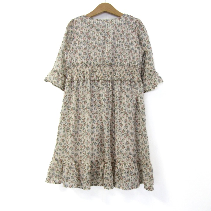 べべ シャツワンピース トップス 五分袖 花柄 キッズ 女の子用 120 