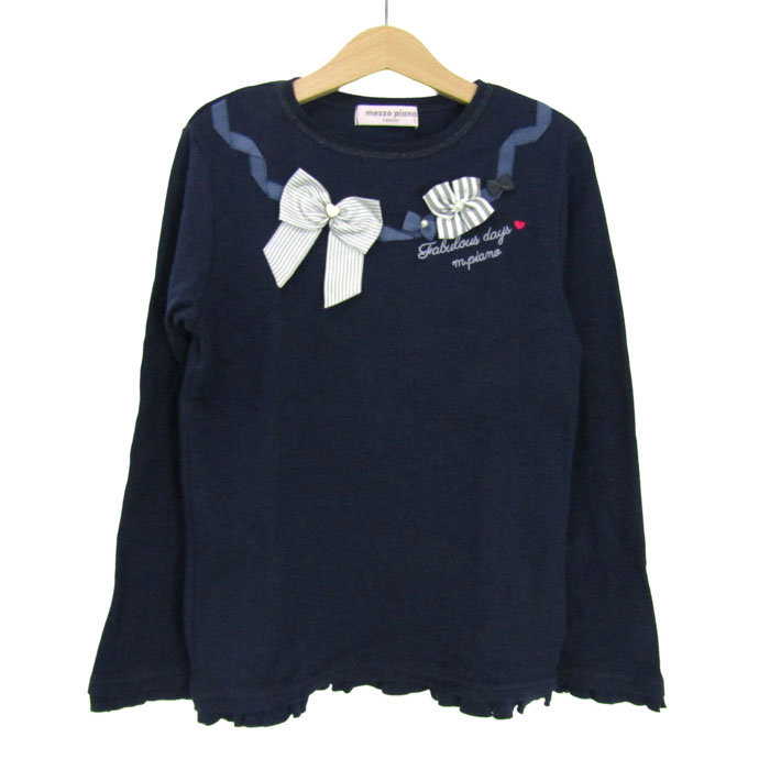 メゾピアノ 長袖Tシャツ トップス フリル リボン キッズ 女の子用 S 