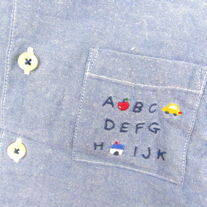 ファミリア 刺繍入りワンピース ライトブルー 140㎝ ロゴ刺繍入り ファミリア 刺繍入りワンピース ライトブルー 140㎝ ロゴ刺繍