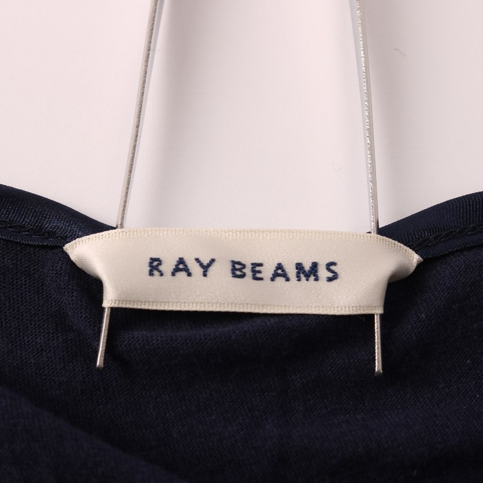 レイビームス シャツ ブラウス 半袖 カットソー リボン オフィス トップス M相当 レディース one sizeサイズ ネイビー Ray Beams  【中古】