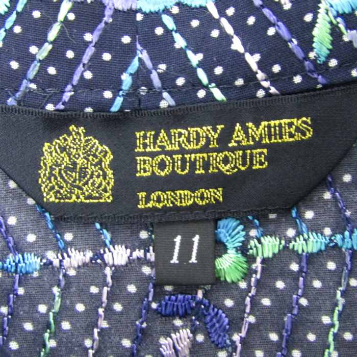 ハーディエイミス シャツ 長袖 花柄 ドット 総刺繍 日本製 カットソー