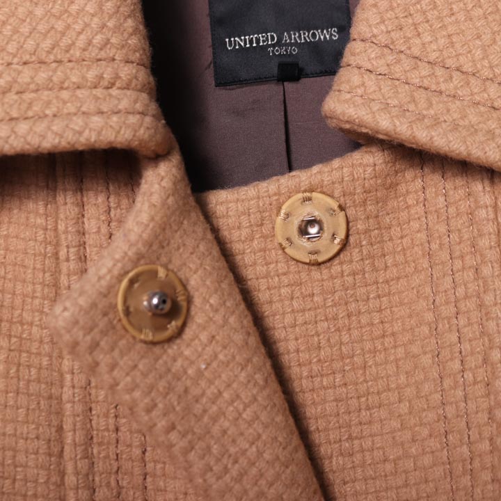 UNITED ARROWS 衿付きショートコート ウール 40サイズ ブラウン