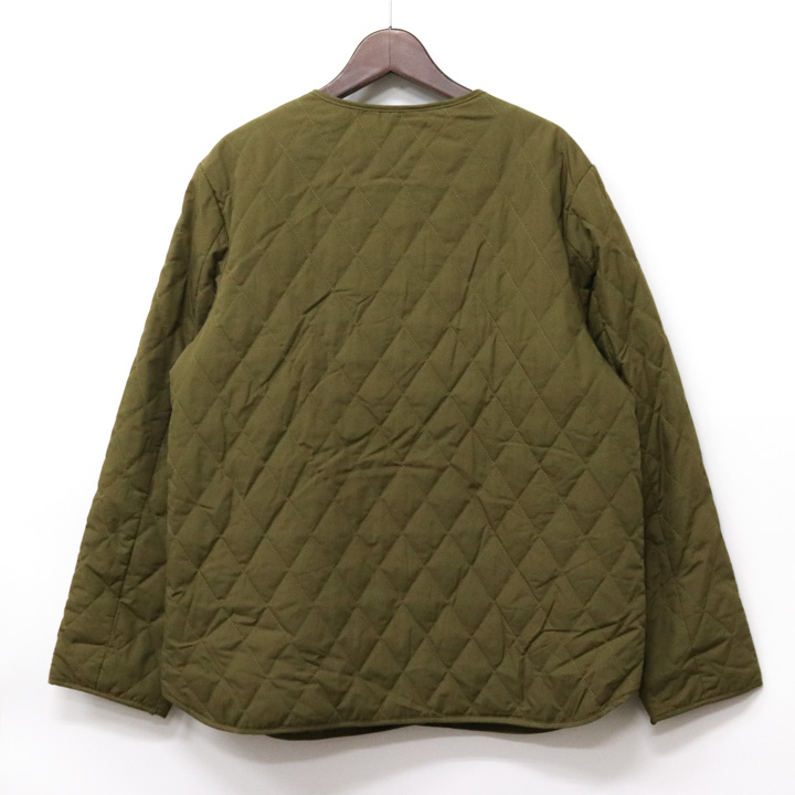 デコイ ノーカラーブルゾン キルティング 中綿ジャケット ボタン アウター レディース 13ARサイズ カーキ DECOY 【中古】