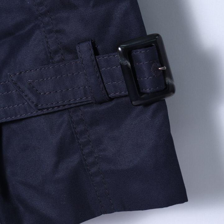 コムサイズム トレンチコート ハーフ丈 コットン トップス アウター レディース Mサイズ ネイビー COMME CA ISM 【中古】