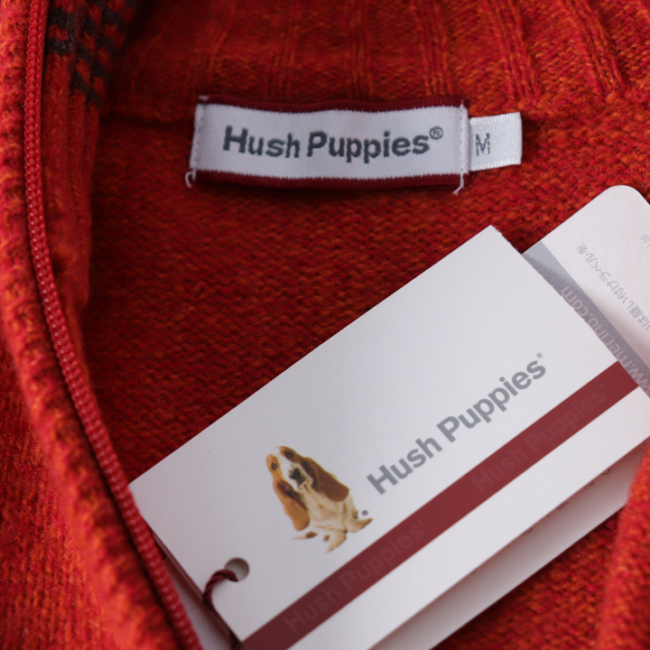 ハッシュパピー ニットブルゾン セーター ハーフジップ 胸ロゴ トップス ウール メンズ Mサイズ オレンジ Hush Puppies 中古 Smasell スマセル 公式通販 サスティナブルアウトレットモール スマセル