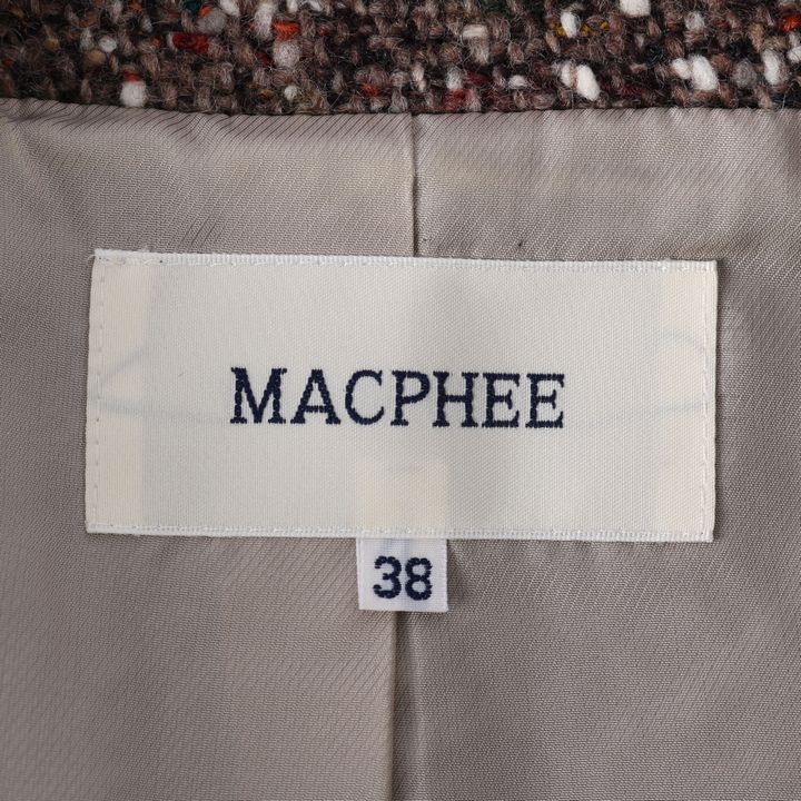 マカフィー ジップアップブルゾン ハイネック ウール100% ジャケット アウター トゥモローランド レディース 38サイズ ブラウン MACPHEE