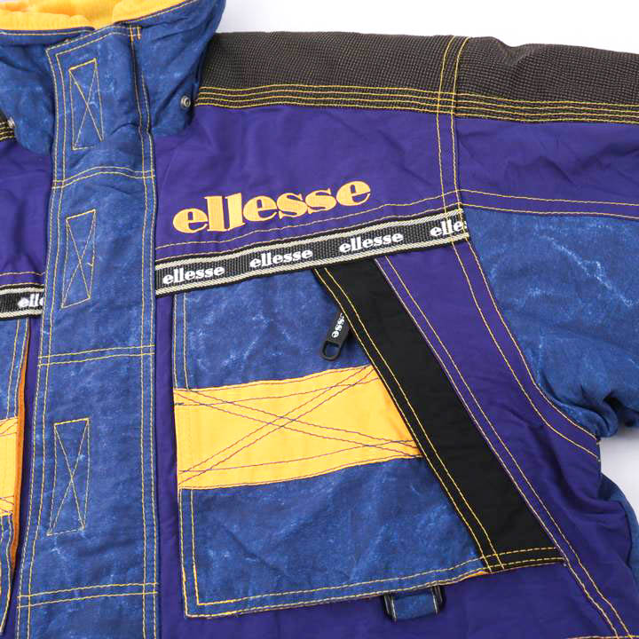 【ellesse】エレッセ 90s トラックジャケット ナイロン ネイビー 刺繍