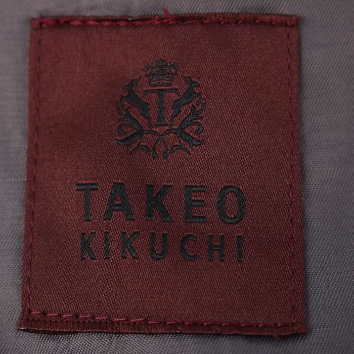 タケオキクチ ジャケット 無地 アウター Super 100's ウール100% スーツ上 メンズ 3サイズ グレー TAKEO KIKUCHI  【中古】
