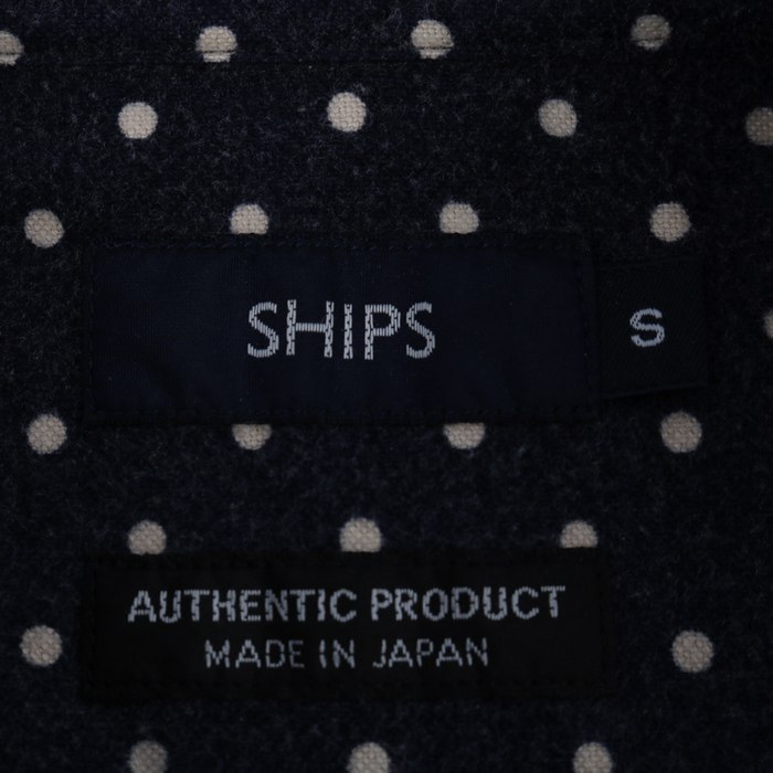 シップス シャツ 長袖 水玉 オーセンティックプロダクツ トップス コットン100% 日本製 メンズ Sサイズ ネイビー SHIPS 【中古】  SHIPS USED/古着（Tシャツ/カットソー）｜SHIPSのUSED/古着通販サイト SMASELL（スマセル）