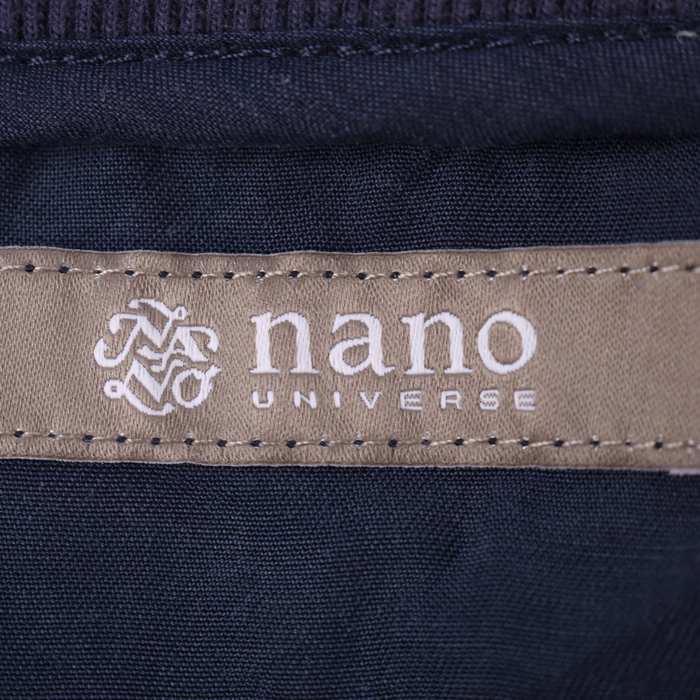 ナノユニバース ブルゾン ジップアップジャケット 無地 シンプル アウター メンズ Sサイズ ネイビー nano universe 【中古】