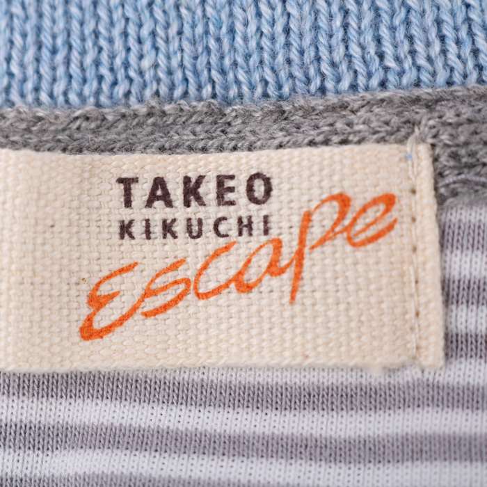 タケオキクチ ニット Vネック セーター ハーフボタン 無地 シンプル