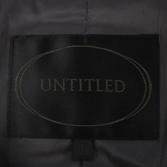 アンタイトル ノーカラージャケット 無地 センタープリーツ トップス ウール100% 日本製 レディース 42サイズ グレー UNTITLED