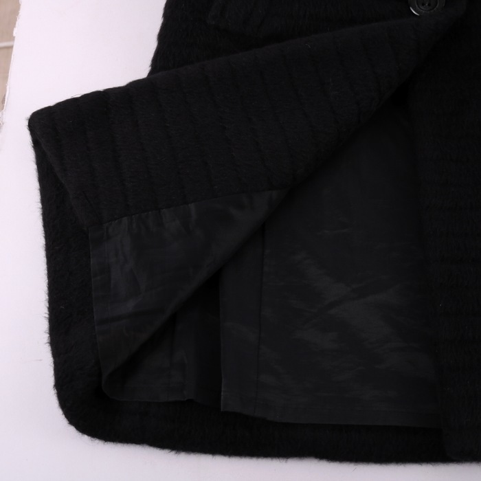ビッキー ステンカラーコート ロングコート アンゴラ/ウール混 無地 フォーマル 黒 日本製 レディース 1サイズ ブラック VICKY