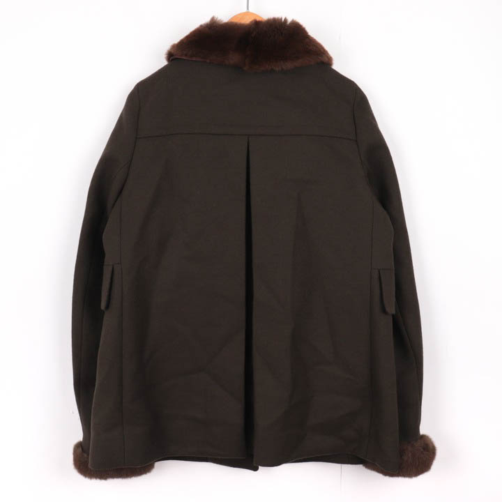 トゥモローランド コート フード付き 無地 ジャケット アウター 日本製 ウール混 Mサイズ相当 レディース ﾌﾘｰサイズ グレー TOMORROWLAND