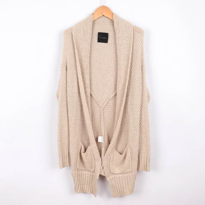 アーバンリサーチ 長袖カーディガン ニットカーデ ドレープ 無地 