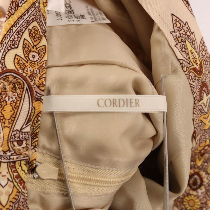CORDIER コルディア (9) 総柄 フレア ロングスカート 緑色 - スカート