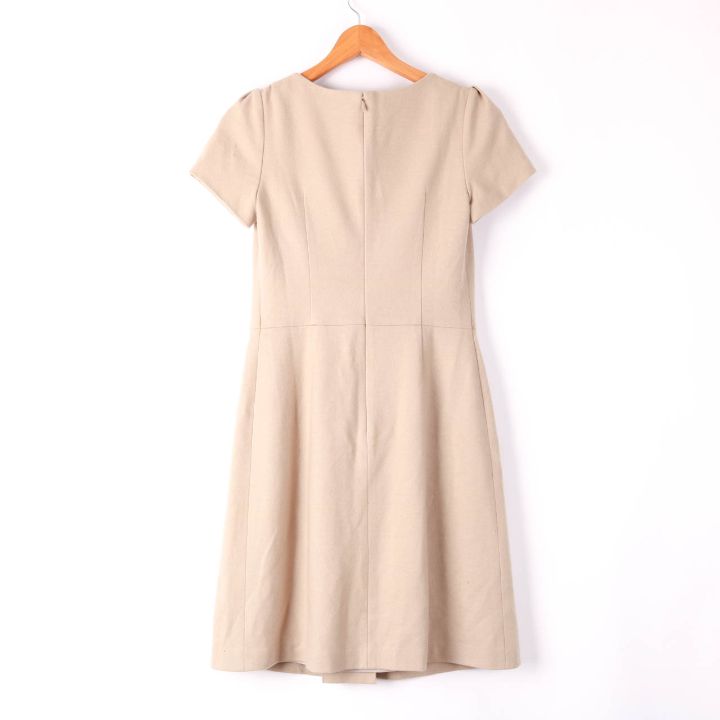 アンタイトル ワンピース 半袖 膝丈 ウール100% シンプル 無地 日本製  