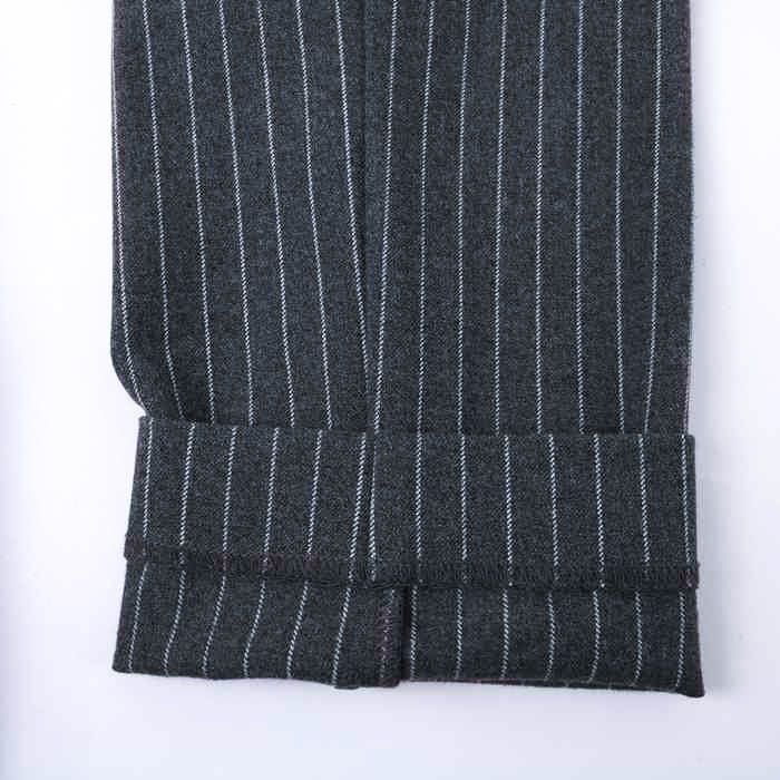 プラステ ロングパンツ テーパード ストレッチ ストライプ 無地  